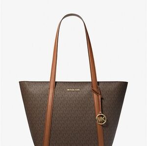 NWT Michael Kors Pratt Large Signature Logo Tote Bag Monogram